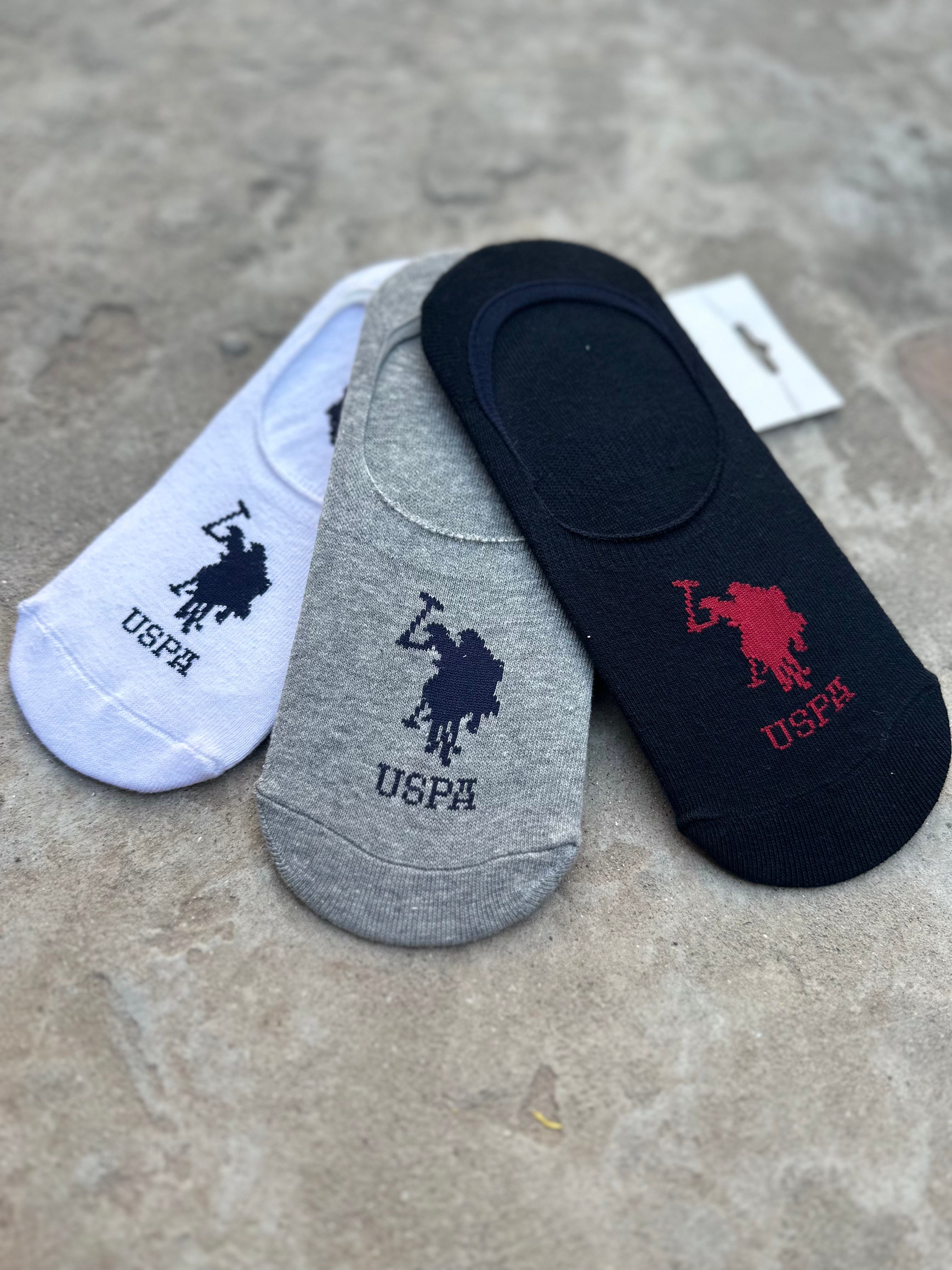 U.S. Polo Assn. Unisex Logo Ankle Socks - Pack of 3