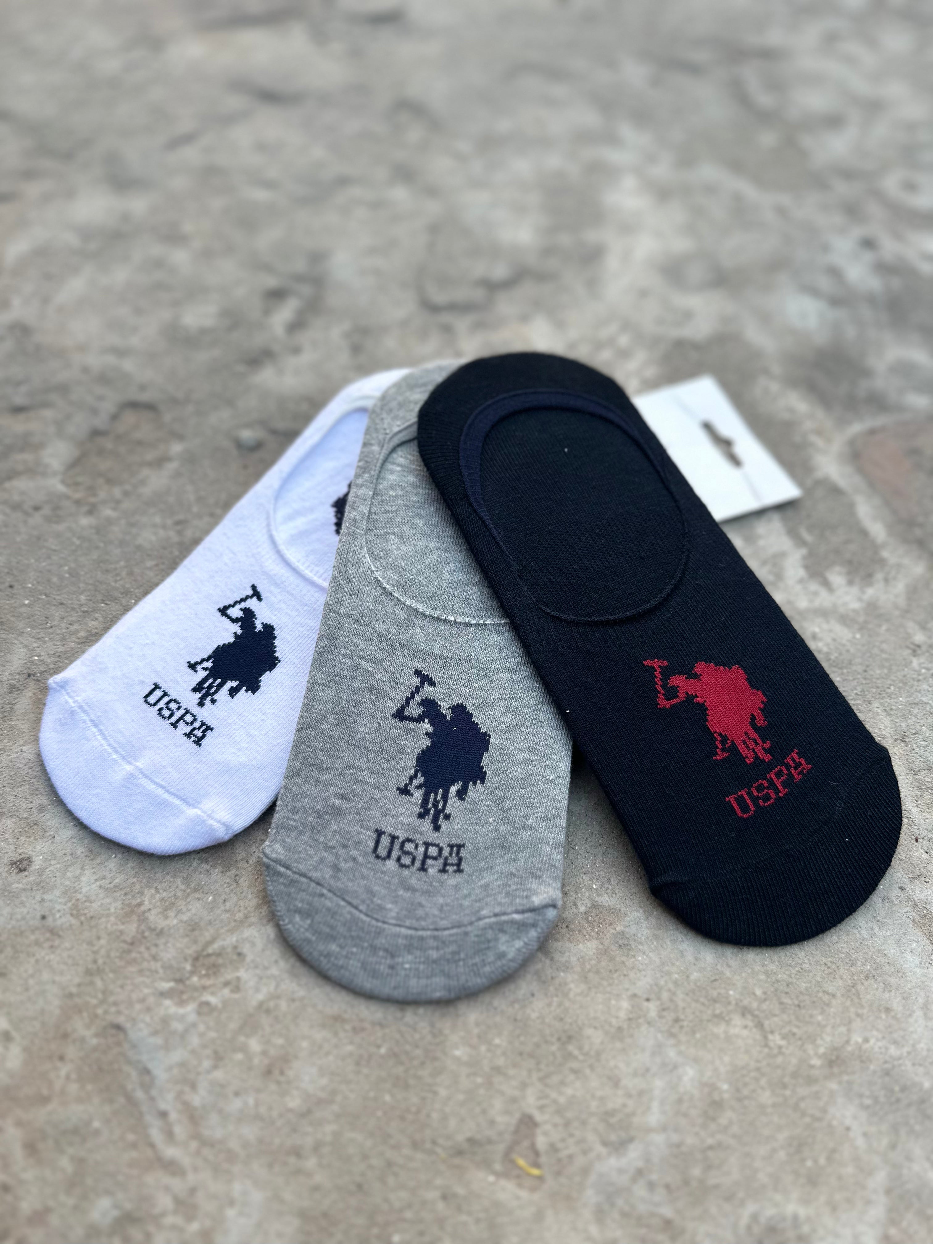 U.S. Polo Assn. Unisex Logo Ankle Socks - Pack of 3
